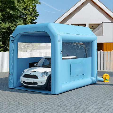 Darrahopens Auto Accessories > Auto Accessories Others > Automotive Repair & Speciality Tools Giantz Inflatable Paint Booth 2.5X2.5X3M Inflatable Spray Booth with 550W Powerful Blower and Air Filter System, Round Roof with Light Hook, for Painting Bicycle, Motorcycle, Furniture Refinishing DIY