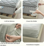 Darrahopens Auto Accessories > Auto Accessories Others > Automotive Repair & Speciality Tools Grey Bed Sheet Holder Straps, Heavy Duty Corner Clips for Mattress and Bedding