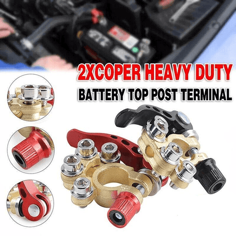 Darrahopens Auto Accessories > Auto Accessories Others > Automotive Repair & Speciality Tools Heavy Duty Car Battery Terminal Clamp 2PCS Quick Release Brass Connector