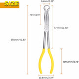 Darrahopens Auto Accessories > Auto Accessories Others > Automotive Repair & Speciality Tools Long Reach Pipe Grip Pliers 11 Inch Ring Nose Pliers 3/5 Inch Diameter Pipe Pliers Offset Spark Plug Boot Removal