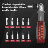 Darrahopens Auto Accessories > Auto Accessories Others > Automotive Repair & Speciality Tools Ratcheting Screwdriver,  Ratcheting Screwdriver Set, 10-in-1 Multi Bit Screwdriver, 180-Degree Adjust Precision Screw Driver, Electrical and Electronics Ratchet Driver,