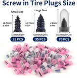 Darrahopens Auto Accessories > Auto Accessories Others > Automotive Repair & Speciality Tools Screw On Tire Plug, 70 Tire Repair Screws, Tire Repair Rubber Nail Kit, Tire Screw Plug Repair Kit, Spin Tire Repair Plug for Car, Motorcycle, Truck, Tractor Tire Puncture Repair