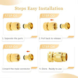 Darrahopens Auto Accessories > Auto Accessories Others > Automotive Repair & Speciality Tools Solid Brass Garden Hose Quick Connect Fittings - Leak-Free Hose Connector Set