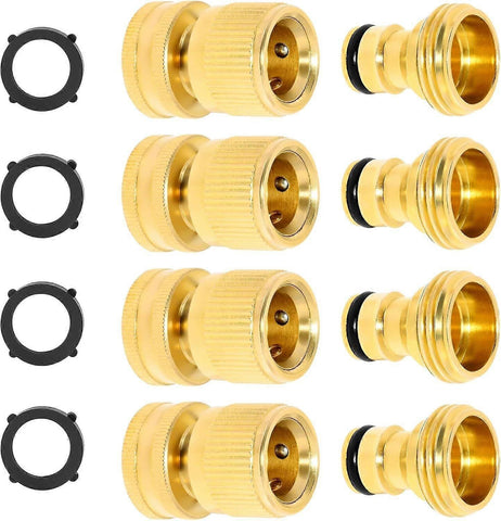 Darrahopens Auto Accessories > Auto Accessories Others > Automotive Repair & Speciality Tools Solid Brass Garden Hose Quick Connect Fittings - Leak-Free Hose Connector Set