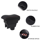 Darrahopens Auto Accessories > Auto Accessories Others > Automotive Repair & Speciality Tools Suzuki Swift 2005-2021 Center Central Storage Car Console Seat Armrest Box Durable ABS Armrest Box Replacement Double Layer Black With USB Cable