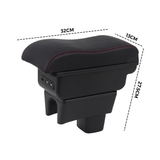 Darrahopens Auto Accessories > Auto Accessories Others > Automotive Repair & Speciality Tools Suzuki Swift 2005-2021 Center Central Storage Car Console Seat Armrest Box Durable ABS Armrest Box Replacement Double Layer Black With USB Cable