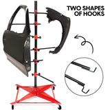 Darrahopens Auto Accessories > Auto Accessories Others > Automotive Repair & Speciality Tools Universal Auto Paint Stand Panel Tree Paint Rotating Stand Center Post Hang Paint Spray with 4 Wheels and 6 Hooks for Automotive Doors Fenders Bumpers