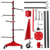 Darrahopens Auto Accessories > Auto Accessories Others > Automotive Repair & Speciality Tools Universal Auto Paint Stand Panel Tree Paint Rotating Stand Center Post Hang Paint Spray with 4 Wheels and 6 Hooks for Automotive Doors Fenders Bumpers
