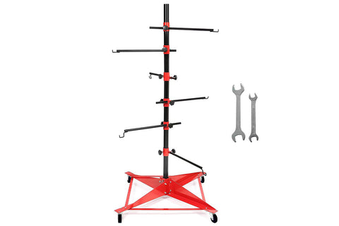Darrahopens Auto Accessories > Auto Accessories Others > Automotive Repair & Speciality Tools Universal Auto Paint Stand Panel Tree Paint Rotating Stand Center Post Hang Paint Spray with 4 Wheels and 6 Hooks for Automotive Doors Fenders Bumpers