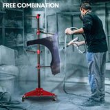 Darrahopens Auto Accessories > Auto Accessories Others > Automotive Repair & Speciality Tools Universal Auto Paint Stand Panel Tree Paint Rotating Stand Center Post Hang Paint Spray with 4 Wheels and 6 Hooks for Automotive Doors Fenders Bumpers