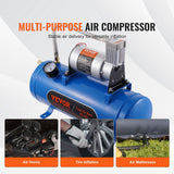 Darrahopens Auto Accessories > Auto Accessories Others > Automotive Repair & Speciality Tools VEVOR 12V Air Compressor with Tank 1.6 Gallon/6 L, Train Horn Air Compressor, 120 psi Working Pressure Onboard Air Compressor System for Train Air Horns, Inflating Tires, Air Mattresses