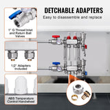 Darrahopens Auto Accessories > Auto Accessories Others > Automotive Repair & Speciality Tools VEVOR 2-Branch Radiant Heat Manifold, 1/2" PEX Tubing Manifold, Stainless Steel PEX Manifold for Hydronic Radiant Floor Heating, Radiant Heat PEX Manifold Kit with 1/2" Adapters Included