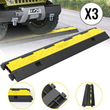 Darrahopens Auto Accessories > Auto Accessories Others > Automotive Repair & Speciality Tools VEVOR 3 Pcs 2-Cable Rubber Electrical Wire Cover Cord Protector Ramp 11000 lbs