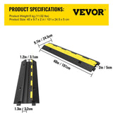 Darrahopens Auto Accessories > Auto Accessories Others > Automotive Repair & Speciality Tools VEVOR 3 Pcs 2-Cable Rubber Electrical Wire Cover Cord Protector Ramp 11000 lbs