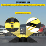 Darrahopens Auto Accessories > Auto Accessories Others > Automotive Repair & Speciality Tools VEVOR 3 Pcs 2-Cable Rubber Electrical Wire Cover Cord Protector Ramp 11000 lbs