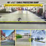 Darrahopens Auto Accessories > Auto Accessories Others > Automotive Repair & Speciality Tools VEVOR 3 Pcs 2-Cable Rubber Electrical Wire Cover Cord Protector Ramp 11000 lbs