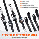 Darrahopens Auto Accessories > Auto Accessories Others > Automotive Repair & Speciality Tools VEVOR 4 Pack Ratchet Tie Down Straps 5208 lbs 1.6