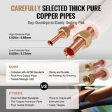 Darrahopens Auto Accessories > Auto Accessories Others > Automotive Repair & Speciality Tools VEVOR 4876.8mm Mini Split Line Set, 6.4 & 12.7mm O.D Copper Pipes Tubing and Triple-Layer Insulation, for Air Conditioning or Heating Pump Equipment & HVAC with Rich Accessories (18ft Connection Cable