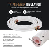 Darrahopens Auto Accessories > Auto Accessories Others > Automotive Repair & Speciality Tools VEVOR 4876.8mm Mini Split Line Set, 6.4 & 12.7mm O.D Copper Pipes Tubing and Triple-Layer Insulation, for Air Conditioning or Heating Pump Equipment & HVAC with Rich Accessories (18ft Connection Cable