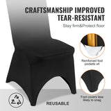 Darrahopens Auto Accessories > Auto Accessories Others > Automotive Repair & Speciality Tools VEVOR 50 PCS Black Chair Covers Polyester Spandex Stretch Wedding Party Banquet