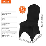 Darrahopens Auto Accessories > Auto Accessories Others > Automotive Repair & Speciality Tools VEVOR 50 PCS Black Chair Covers Polyester Spandex Stretch Wedding Party Banquet