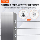 Darrahopens Auto Accessories > Auto Accessories Others > Automotive Repair & Speciality Tools VEVOR 51Pack Cable Railing Kit 3.2mm Wheel Protector Sleeves, Bundle with Black Invisible 3.2mm Swage Tensioner and Terminal, Cable Railing Post Safeguard Covers for 0.41inch Horizontal Hole Post