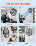 Darrahopens Auto Accessories > Auto Accessories Others > Automotive Repair & Speciality Tools VEVOR 615mm Industrial Wall Mount Fan 3 Speed 4650 CFM for Garage Greenhouse