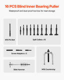 Darrahopens Auto Accessories > Auto Accessories Others > Automotive Repair & Speciality Tools VEVOR Blind Hole Bearing Puller Set, 16-in-1 Inner Bearing Race and Seal Extractor Kit, 16 PCS Slide Hammer Pilot Insert Inner Internal Bearing Removal Tool Set with 10 Split Collets and Counterstay