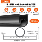 Darrahopens Auto Accessories > Auto Accessories Others > Automotive Repair & Speciality Tools VEVOR Garage Door Seals Bottom Rubber, U Shape +O Ring Combination Garage Door Bottom Weather Seal, 10ft Weatherproofing Garage Door Seal, 5/16 inch T-ends and 3 3/4 inch Width, for Doors, Black