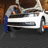 Darrahopens Auto Accessories > Auto Accessories Others > Automotive Repair & Speciality Tools VEVOR Garage Tiles Interlocking, 12 x 12 x 0.53 inch 25 Pack Garage Floor Covering Tiles, Non-Slip Double-Sided Texture Garage Flooring Tiles, for Garages, Basements, Repair Shops, Black