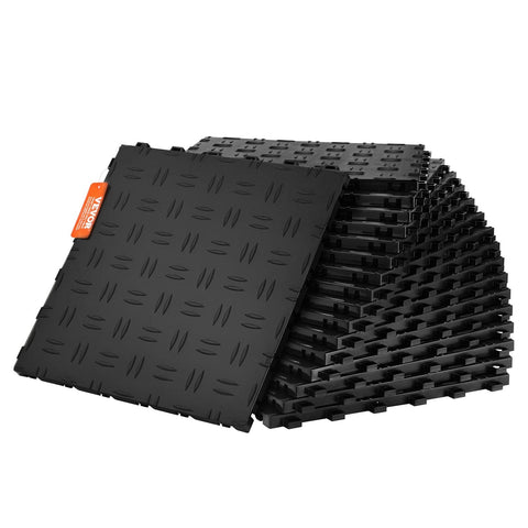 Darrahopens Auto Accessories > Auto Accessories Others > Automotive Repair & Speciality Tools VEVOR Garage Tiles Interlocking, 12 x 12 x 0.53 inch 25 Pack Garage Floor Covering Tiles, Non-Slip Double-Sided Texture Garage Flooring Tiles, for Garages, Basements, Repair Shops, Black