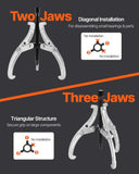 Darrahopens Auto Accessories > Auto Accessories Others > Automotive Repair & Speciality Tools VEVOR Gear Puller Set, 76.2 mm/101.6 mm/152.4 mm/203.2 mm 3 Jaw Bearing Puller with Reversible Jaws, 2 Jaw/3 Jaw Pulley Puller, 4 PCS Bearing Puller Tool Kit for Pulley Gear Bearing Flywheel Removal