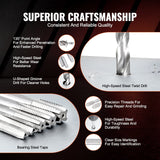 Darrahopens Auto Accessories > Auto Accessories Others > Automotive Repair & Speciality Tools VEVOR Helicoil Thread Repair Kit, 338-Piece SAE and Metric Rethreading Tool Kit, M5, M6, M8, M10, M12, 1/4", 5/16", 3/8", 7/16", 1/2", HSS Drill Bits Thread Inserts Taps Breakoff Installation Tools