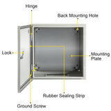 Darrahopens Auto Accessories > Auto Accessories Others > Automotive Repair & Speciality Tools VEVOR NEMA Steel Enclosure, 12 x 12 x 6''steel electrical box
electrical enclosur NEMA 4X Steel Electrical Box, IP66 Waterproof & Dustproof, Outdoor/Indoor Electrical Junction Box, with Mounting Plat