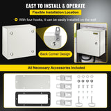 Darrahopens Auto Accessories > Auto Accessories Others > Automotive Repair & Speciality Tools VEVOR NEMA Steel Enclosure, 12 x 12 x 6''steel electrical box
electrical enclosur NEMA 4X Steel Electrical Box, IP66 Waterproof & Dustproof, Outdoor/Indoor Electrical Junction Box, with Mounting Plat