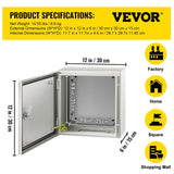 Darrahopens Auto Accessories > Auto Accessories Others > Automotive Repair & Speciality Tools VEVOR NEMA Steel Enclosure, 12 x 12 x 6''steel electrical box
electrical enclosur NEMA 4X Steel Electrical Box, IP66 Waterproof & Dustproof, Outdoor/Indoor Electrical Junction Box, with Mounting Plat