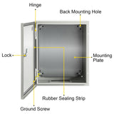 Darrahopens Auto Accessories > Auto Accessories Others > Automotive Repair & Speciality Tools VEVOR NEMA Steel Enclosure, 25 x 20 x 15 cm NEMA 4X Steel Electrical Box, IP66 Waterproof & Dustproof, Outdoor/Indoor Electrical Junction Box, with Mounting Plate
