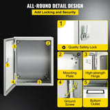 Darrahopens Auto Accessories > Auto Accessories Others > Automotive Repair & Speciality Tools VEVOR NEMA Steel Enclosure, 25 x 20 x 15 cm NEMA 4X Steel Electrical Box, IP66 Waterproof & Dustproof, Outdoor/Indoor Electrical Junction Box, with Mounting Plate