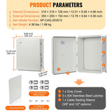 Darrahopens Auto Accessories > Auto Accessories Others > Automotive Repair & Speciality Tools VEVOR Outdoor Electrical Junction Box, 350 x 250 x 150 mm, ABS Plastic Electrical Enclosure Box with Hinged Cover Stainless Steel Latch, IP67 Dustproof Waterproof for Outdoor Electrical Projects