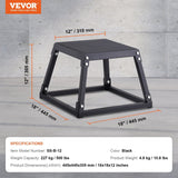 Darrahopens Auto Accessories > Auto Accessories Others > Automotive Repair & Speciality Tools VEVOR Plyometric Jump Box, 12 Inch Plyo Box, Steel Plyometric Platform and Jumping Agility Box, Anti-Slip Fitness Exercise Step Up Box for Home Gym Training, Conditioning Strength Training, Black