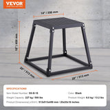 Darrahopens Auto Accessories > Auto Accessories Others > Automotive Repair & Speciality Tools VEVOR Plyometric Jump Box, 18 Inch Plyo Box, Steel Plyometric Platform and Jumping Agility Box, Anti-Slip Fitness Exercise Step Up Box for Home Gym Training, Conditioning Strength Training, Black