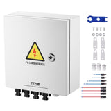 Darrahopens Auto Accessories > Auto Accessories Others > Automotive Repair & Speciality Tools VEVOR PV Combiner Box, 4 String, Solar Combiner Box with 15A Rated Current Fuse 63A Circuit Breaker Lightning Arrester and Solar Connector, Steel Case for On / Off Grid Solar Panel System, IP65