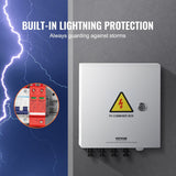 Darrahopens Auto Accessories > Auto Accessories Others > Automotive Repair & Speciality Tools VEVOR PV Combiner Box, 4 String, Solar Combiner Box with 15A Rated Current Fuse 63A Circuit Breaker Lightning Arrester and Solar Connector, Steel Case for On / Off Grid Solar Panel System, IP65