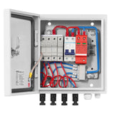Darrahopens Auto Accessories > Auto Accessories Others > Automotive Repair & Speciality Tools VEVOR PV Combiner Box, 4 String, Solar Combiner Box with 15A Rated Current Fuse 63A Circuit Breaker Lightning Arrester and Solar Connector, Steel Case for On / Off Grid Solar Panel System, IP65