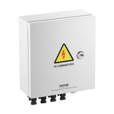 Darrahopens Auto Accessories > Auto Accessories Others > Automotive Repair & Speciality Tools VEVOR PV Combiner Box, 4 String, Solar Combiner Box with 15A Rated Current Fuse 63A Circuit Breaker Lightning Arrester and Solar Connector, Steel Case for On / Off Grid Solar Panel System, IP65