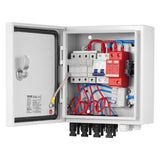 Darrahopens Auto Accessories > Auto Accessories Others > Automotive Repair & Speciality Tools VEVOR PV Combiner Box, 4 String, Solar Combiner Box with 15A Rated Current Fuse 63A Circuit Breaker Lightning Arrester and Solar Connector, Steel Case for On / Off Grid Solar Panel System, IP65