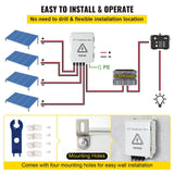Darrahopens Auto Accessories > Auto Accessories Others > Automotive Repair & Speciality Tools VEVOR PV Combiner Box, 4 String with 15A Rated Current Fuse, 63A Circuit Breaker, Lightning Arreste Connector for On/Off Grid Solar Panel System, IP65