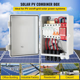 Darrahopens Auto Accessories > Auto Accessories Others > Automotive Repair & Speciality Tools VEVOR PV Combiner Box, 4 String with 15A Rated Current Fuse, 63A Circuit Breaker, Lightning Arreste Connector for On/Off Grid Solar Panel System, IP65