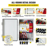 Darrahopens Auto Accessories > Auto Accessories Others > Automotive Repair & Speciality Tools VEVOR PV Combiner Box, 4 String with 15A Rated Current Fuse, 63A Circuit Breaker, Lightning Arreste Connector for On/Off Grid Solar Panel System, IP65