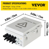 Darrahopens Auto Accessories > Auto Accessories Others > Automotive Repair & Speciality Tools VEVOR PV Combiner Box, 4 String with 15A Rated Current Fuse, 63A Circuit Breaker, Lightning Arreste Connector for On/Off Grid Solar Panel System, IP65